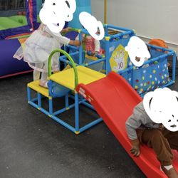 Eazy Peezy Active Play 3 In 1 Jungle Gym Playset Includes Slide Ball Pit And Toss Target 50 C 