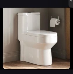 White One-Piece Ceramic Toilet