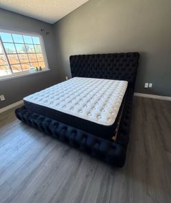 King bed frame with mattress
