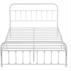White Metal Bed Frame 