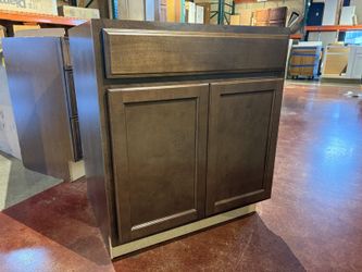 30″ Wide Mocha Brown Two Door Cabinet