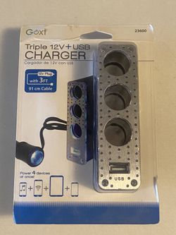 Triple 12V + USB charger 