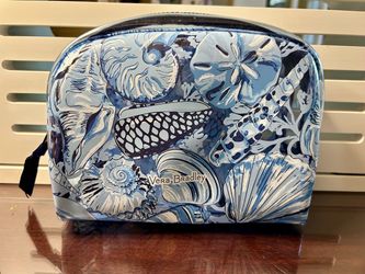 Vera Bradley Beach Cosmetic Bag – Morning Shells Blue – PVC/Vinyl