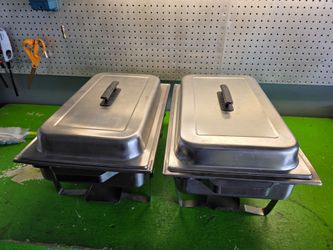 Two chafing / serving dishes  with full and half pans