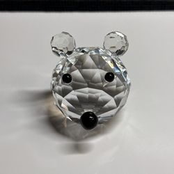 Faceted Crystal Bear Figurine – Clear Cut Glass Animal Paperweight Decor