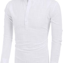 Men's Cotton Linen Shirt Long Sleeve