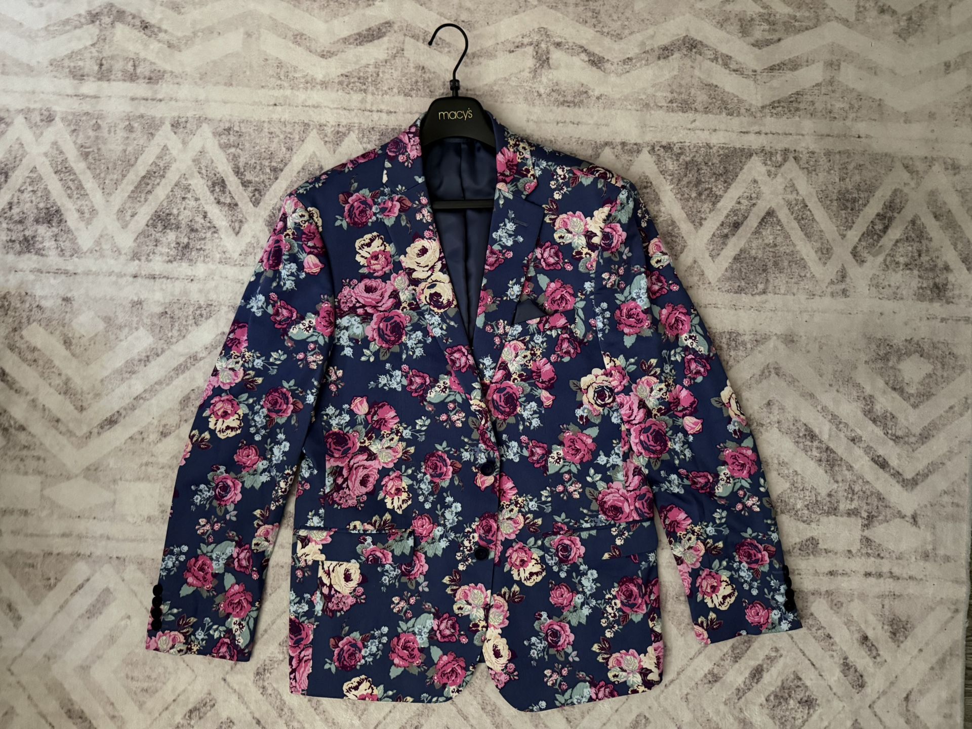 Men’s 40R BAR III Floral Slim Fit Sports Coat Size 40R