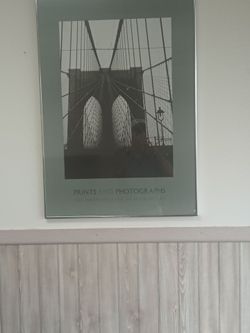 Black & White Framed Brooklyn Bridge poster