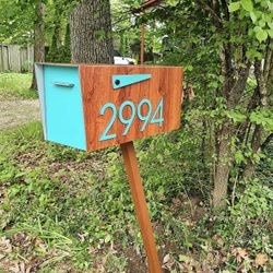 Mailbox Custom House Numbers Modern Home Yard Decor 