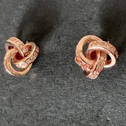 Love Knot Earrings —Rose Plated SS