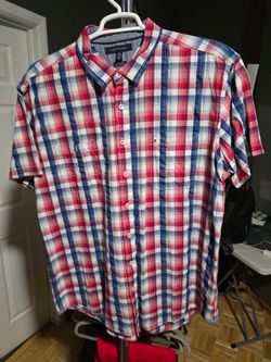 Tommy Hilfigershort-sleeve button-down plaid shirt