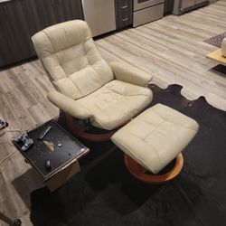 Leather Recliner And Ottoman