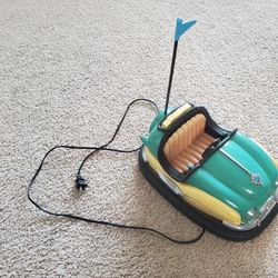 Vintage 80s Bumper Car Radio Cassette Player Retro Green Cream 