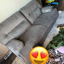 Gray Electric Recliner Sofa