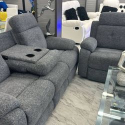 Set Reclinable. Sofá Y Loveseat. Juego De Sala. Super Offer 