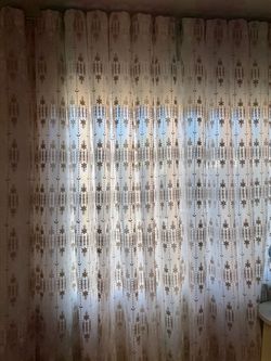 Sheer Curtain Panel with Floral Pattern