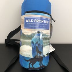 NWT! Wild Frontier 50X70 Wolf Puffy Outdoor Blanket