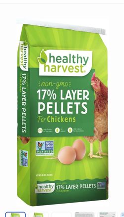Healthy Harvest Non-GMO 17% Protein Layer Mini Pellets Chicken Feed, 40-lb bag