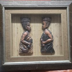 Framed Wooden central African Framed Art