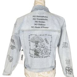 OBEY DENIM JEAN JACKET WOMAN TAYLOR NEW - Size XS & L