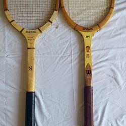 Vintage Wilson And Spadling Singture  Flex  Wooden Badmenton Rackets