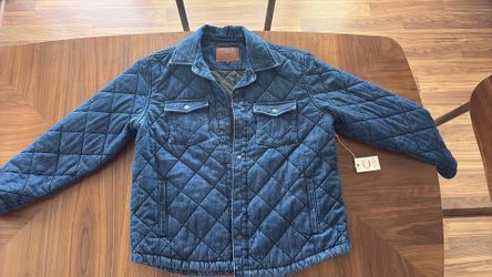 New (tags on) Lucky Brand men’s quilted blue denim jacket [size L]
