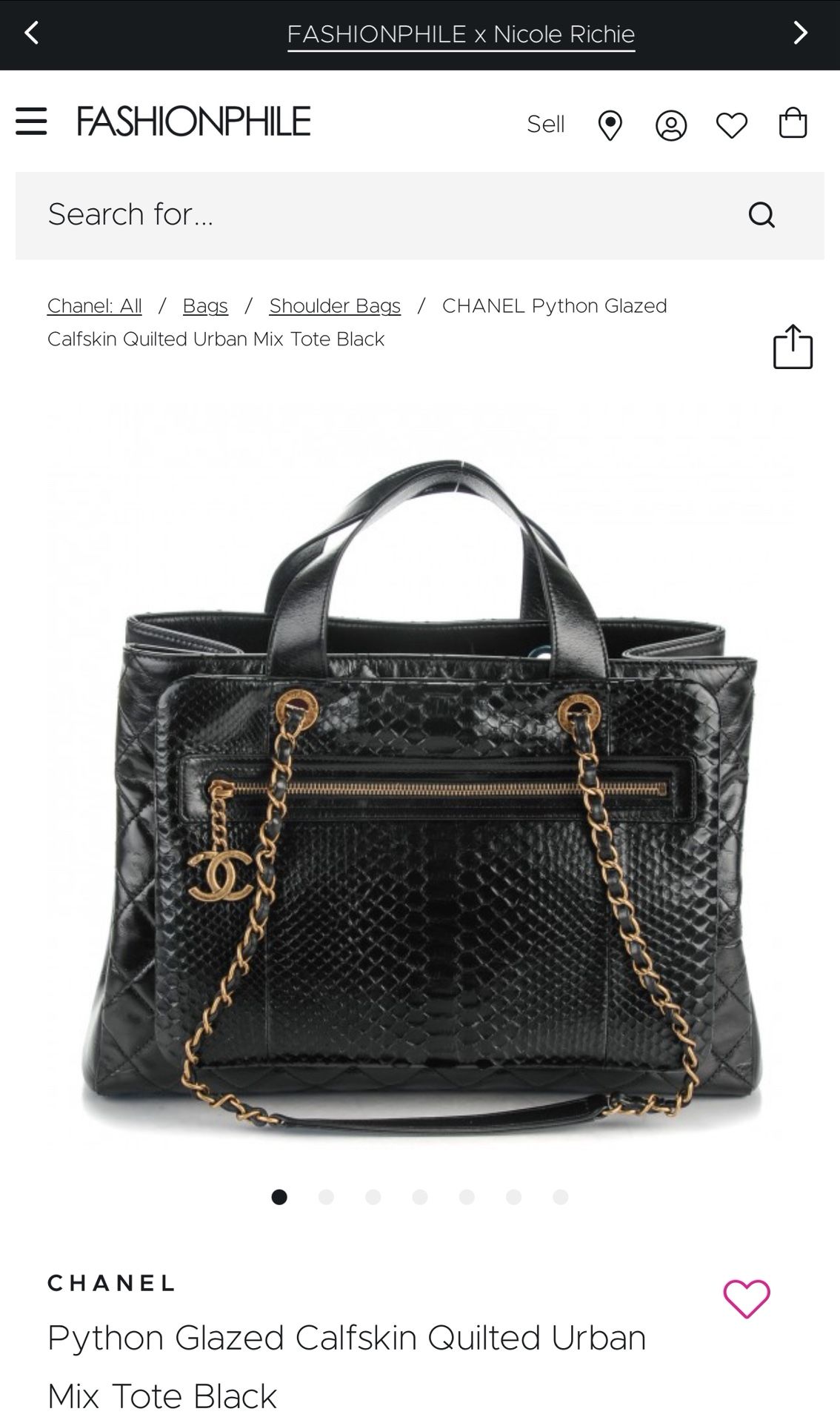 Chanel Python Tote Bag
