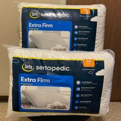 2-Pack Sertapedic Extra Firm Standard/Queen Bed Pillow Hypoallergenic