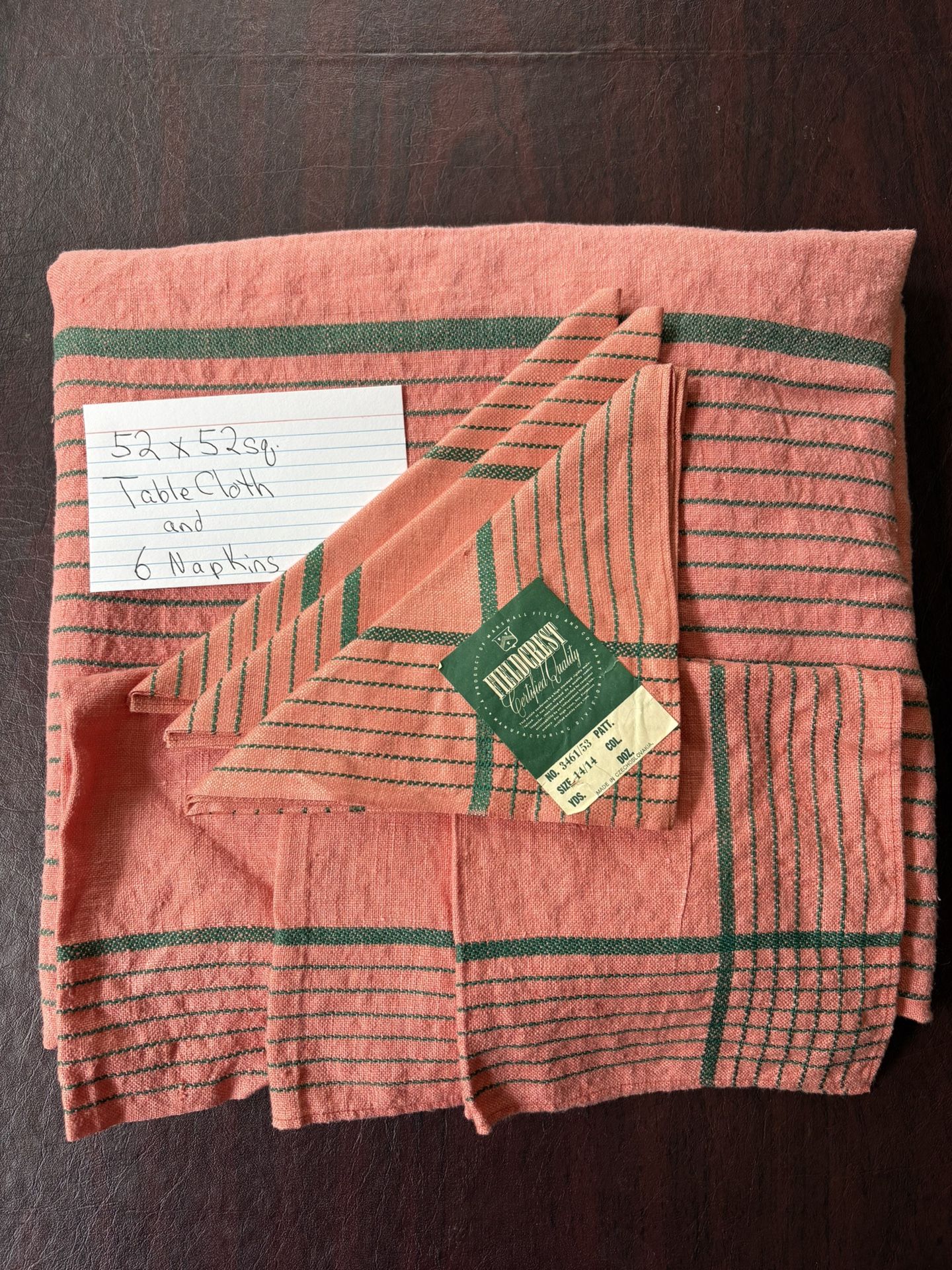 Table Cloth & 6 Napkins 52x52 $10