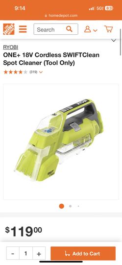 ONE+ 18V Cordless SWIFTClean Spot Cleaner