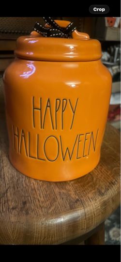 Rae Dunn Happy Halloween Orange Canister