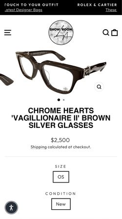 CHROME HEARTS VAGILLIONAIRE II GLASSES - BROWN