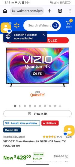 75 inch $100 pickup only