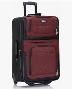 Travel Select Amsterdam 25-Inch Softside Expandable Rolling Upright Luggage, Lightweight 2-Wheel Suitcase with Push-Button Handle, Burgundy

