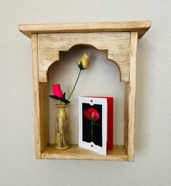 Handmade Wooden Arched Wall Shelf