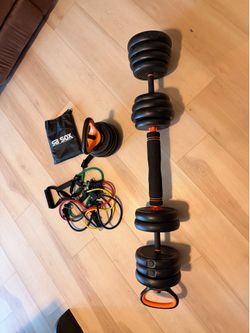 Adjustable Dumbbell Set + Resistance Bands