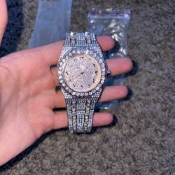 Rose gold AP moissanite watch fits all sizes
