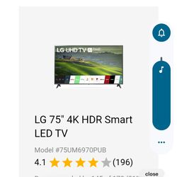 LG 75' Smart Tv