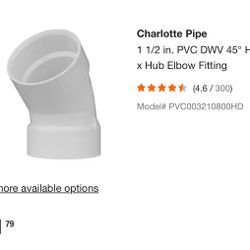 1-1/2 PVC DWV 45 Fitting