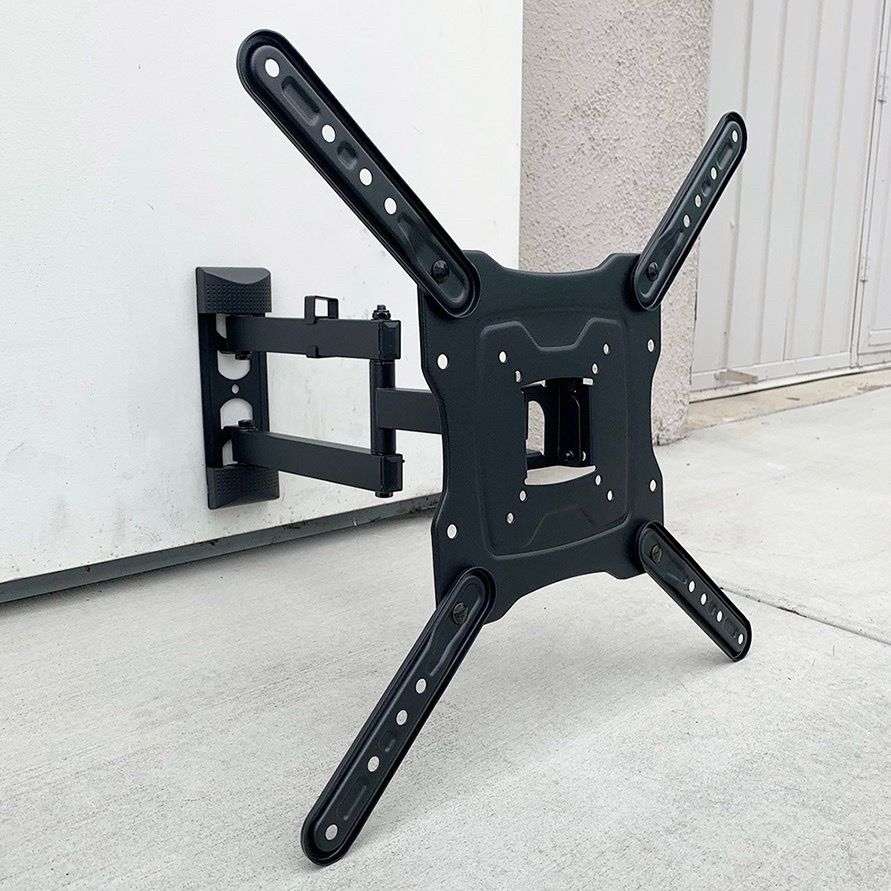 (NEW) $19 Full Motion TV Wall Mount Bracket 17-55 Inch TVs, Dual Arms Tilt Swivel Articulating Max 66Lbs