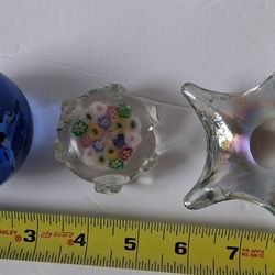 3 Mixed Paper Weights Balls 