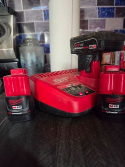 Milwaukee M12 battery and charger lot
