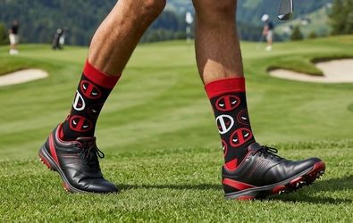 NEW Marvel Dead Pool Socks 2 pair crew socks