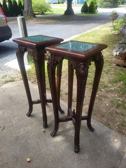 2 Ornate Marble Top Tables