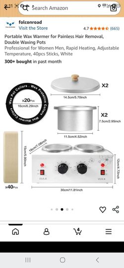 Professional Waxing Kit Wax Warmer Double Pot Wax Heater for Hair Removal