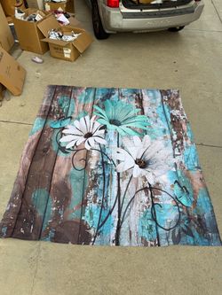 Floral and Butterfly Rustic Wood Print curtains