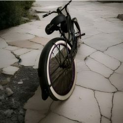 Cruiser- With Cruiser Handlebars,  White And Purple Lined Tires- 