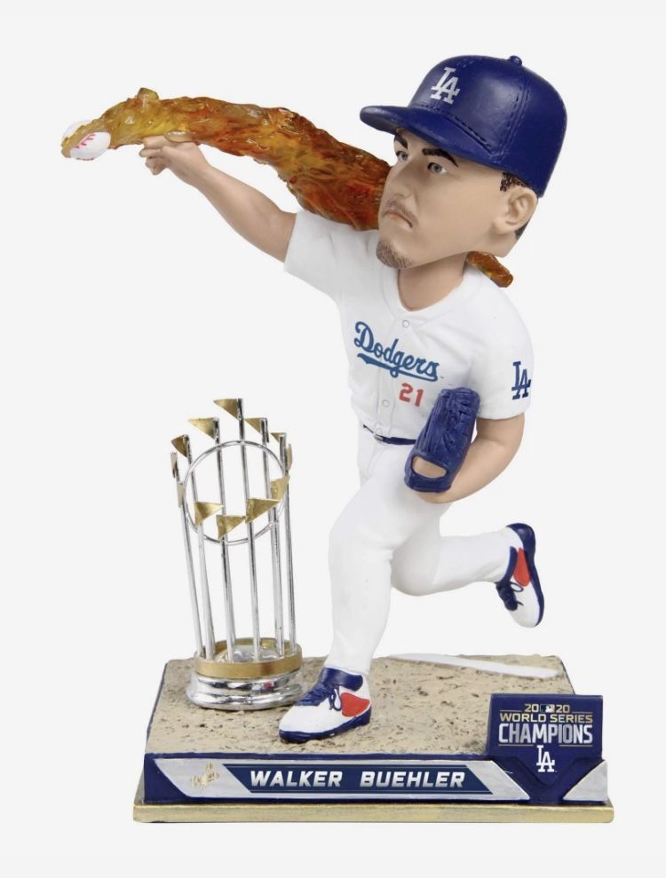 Walker Buehler Los Angeles Dodgers 2020 World Series Champions Flaming Fast Ball Bobblehead