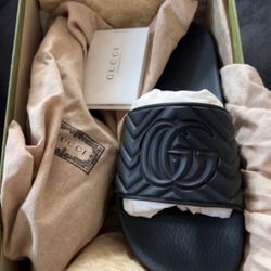 Gucci Quilted Slides Black