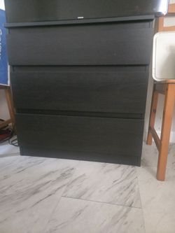 IKEA MALM 3-Drawer Dresser – Black, Sturdy